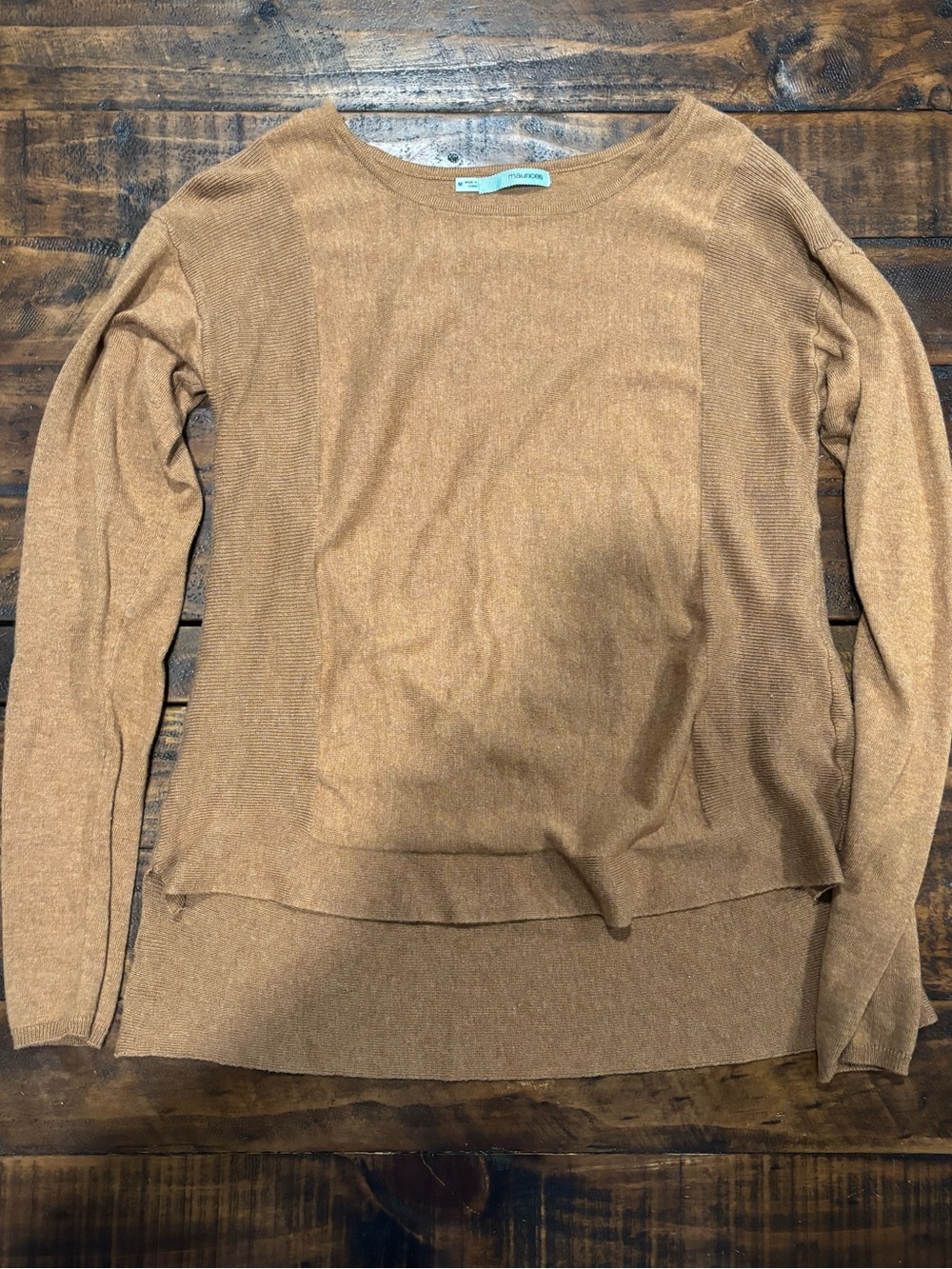 Lightweight Camel Crewneck Sweater - Women